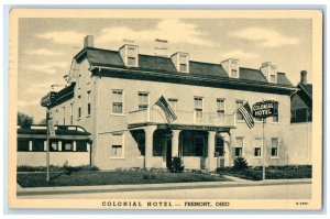 1952 Colonial Hotel Exterior Building Fremont Ohio OH Vintage Antique Postcard