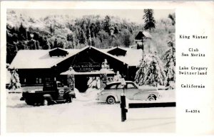 RPPC - Crestline, California - King Winter - Club San Moritz - in 1949