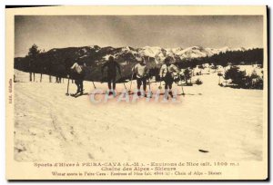 Old Postcard of Sports & # 39Hiver has Peira Cava Nice surroundings Chain Alp...