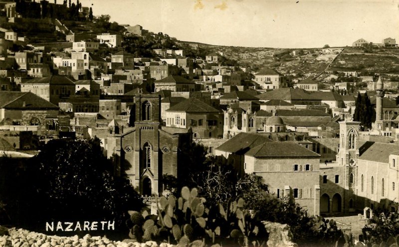 Israel - Nazareth. Bird's Eye View     *RPPC