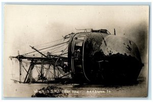 c1910's Wreck Of SMS Adler Shipwreck View Samoa RPPC Photo Unposted Postcard
