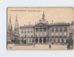 Postcard Place de l'Hôtel-de-Ville, Châlons-en-Champagne, France