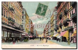 Old Postcard Lyon Rue de la Republique