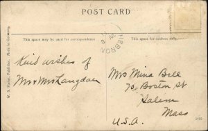 Port Maitland Nova Scotia NS Lighthouse c1910 Postcard 