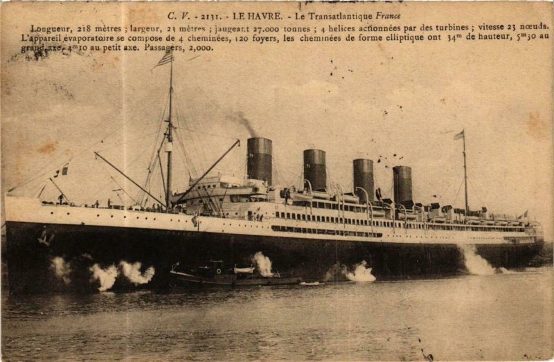 CPA AK Le Havre- Le Transatlantique France, SHIPS (762629)