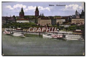 Old Postcard Mainz Rheinansicht