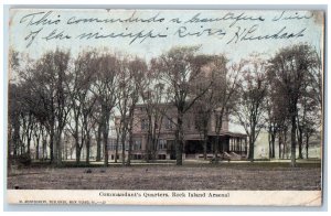 Rockford Illinois IL Postcard Commander's Quarters Rock Island Arsenal 1908 Tree