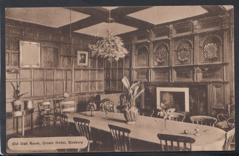 Herefordshire Postcard - Old Oak Room, Crown Hotel, Bosbury  Posted 196? RS11328