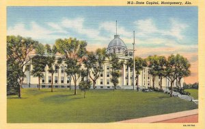 MONTGOMERY, AL Alabama    STATE CAPITOL    c1940's Curteich Linen Postcard