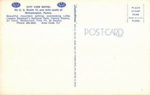 City View Motel, Little League Baseball Headquarters, S. Williamsport, PA.