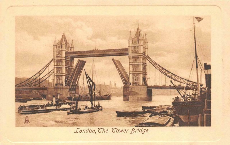 England UK   LONDON~THE TOWER BRIDGE   1909 Raphael Tuck Embossed Frame Postcard