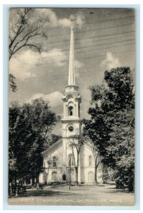 1947 First Congregational Church Lee Massachusetts MA Vintage Postcard 