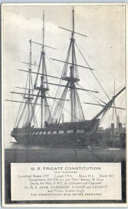 Postcard - U. S. Frigate Constitution Old Ironsides