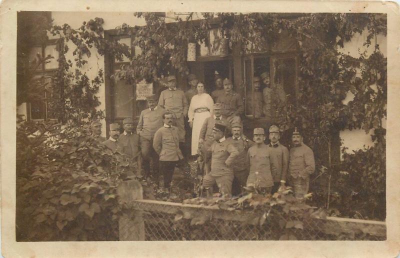 AK RPPC Etappen Bezirks Kommando vintage soldiers snapshot photo postcard