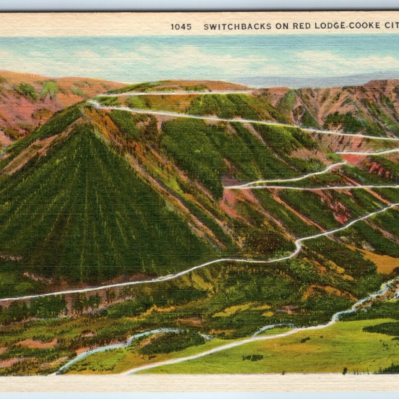 1935 Nr Billings, MT Red Lodge Cooke City Highway Switchback Mountain Road A249