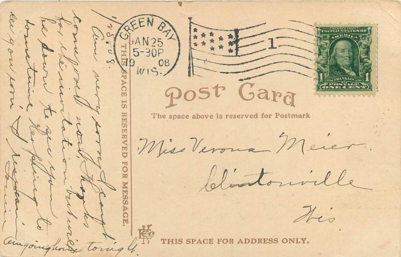 C. & N. W. Depot (Train Station) Green Bay WI Divided Back Postcard. 