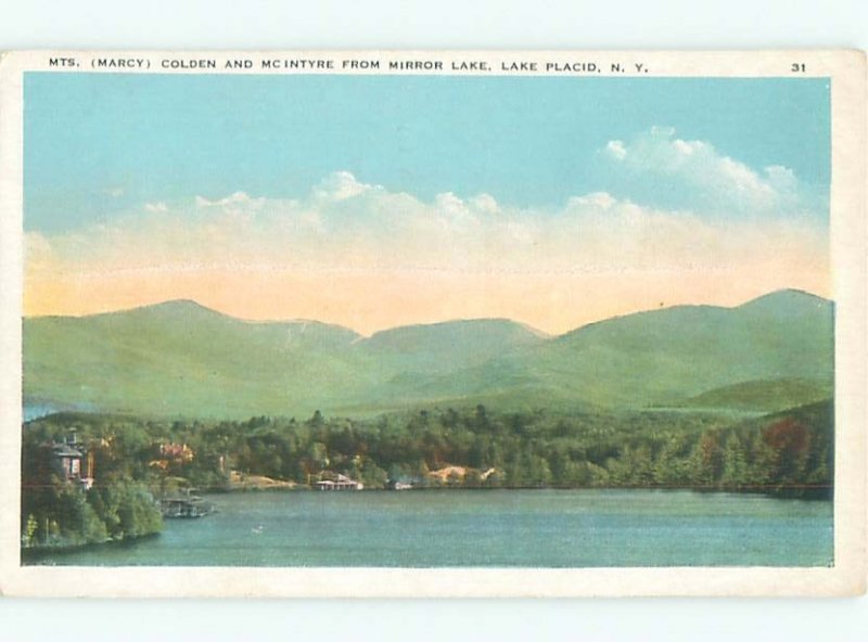 W-border LAKE SCENE Adirondacks - Lake Placid New York NY AE4680