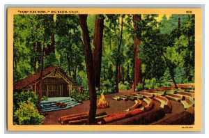 Camp Fire Bowl Big Basin Calif. California Vintage Standard View Postcard 