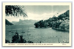 Corcovado Mountain From Cove Of Sao Francisco Brazil UNP WB Postcard W8