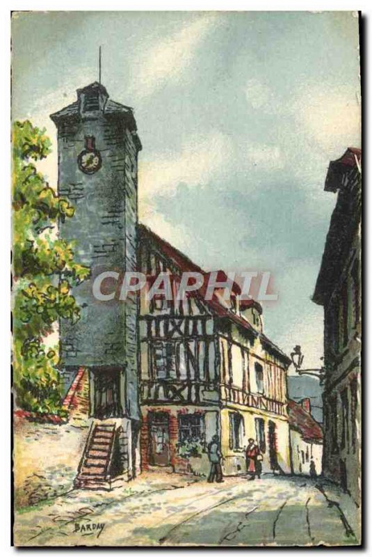 Old Postcard Les Andelys The Belfry and Madeleine