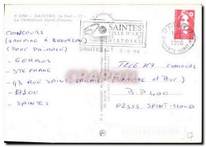 Modern Postcard Saintes night La Cathedrale Saint Pierre