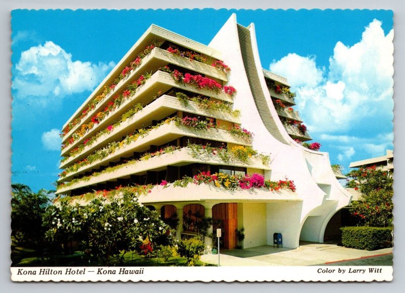 Kona Hilton Hotel Hawaii Vintage Unposted Postcard