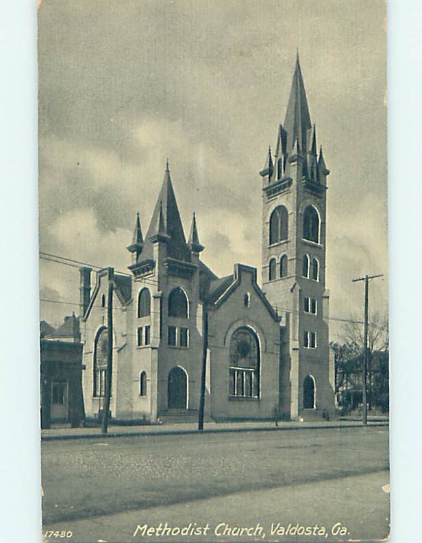 Divided-back CHURCH SCENE Valdosta Georgia GA AD1957