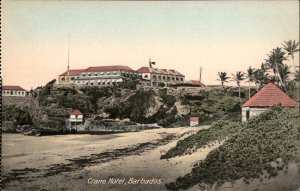 St Philip Barbados Crane Hotel Beach c1900-20s Vintage Postcard