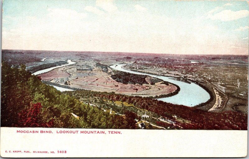 Moccasin Bend Lookout Mountain Tennessee TN Antique Postcard UDB UNP Unused 