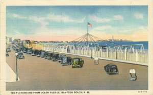 Automobiles Playground Hampton Beach Virginia linen Teich 1930s Postcard 8031