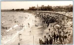 RPPC  MONTEVIDEO, URUGUAY   Playa de los POCITOS  ca 1930s-40s Postcard