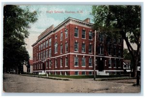 c1905 High School Campus Building Dirt Road Nashua New Hampshire NH Postcard