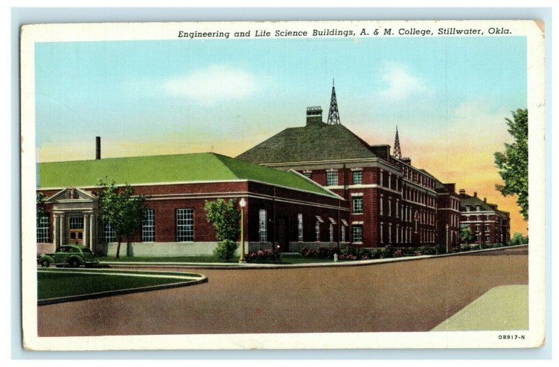 c1920's Engineering Life Science Buildings A&M College Stillwater OK Postcard 