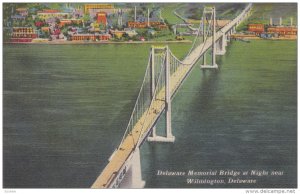 Delaware Memorial Bridge at Night near Wilmington, Delaware, 30-40s