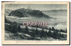 Old Postcard Chartreuse and view Clouds Sea Alps taken from St Nizier