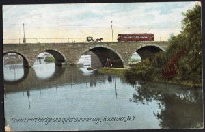 New York ROCHESTER Court Street Bridge on a Quiet Summer Day 1907 - Divided Back