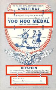 Yoo Hoo Medal Military Comic Unused 