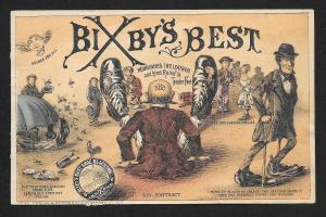 VICTORIAN TRADE CARD Bill Bixbys Best Blackening, Huge Boots, BBB Bald Head