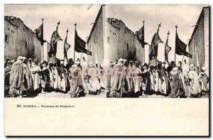 Views stereoscopic Algeria Biskra Old Postcard flags Carriers