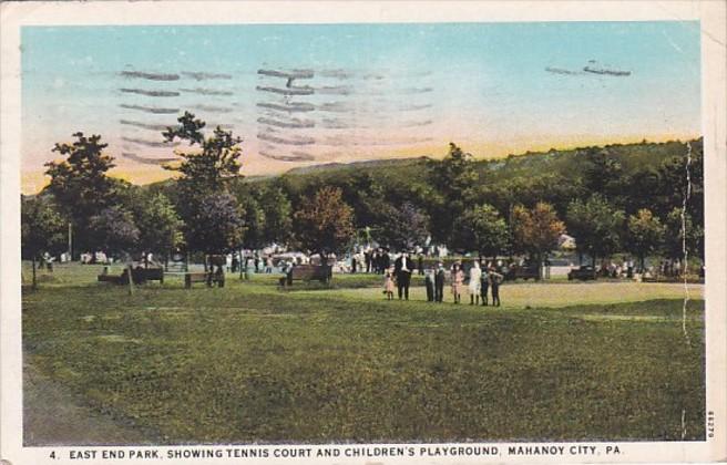 Pennsylvania Mahanoy City East End Park Showing Tennis Courts & Children&...