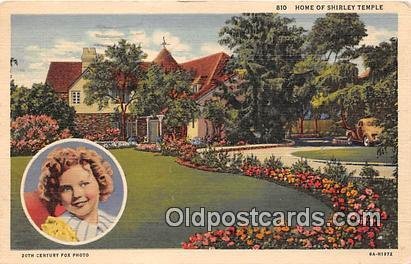 Home of Shirley Temple 1939 light postal marking on front