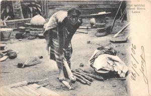 B84972 girl splitting wood  types folklore sierra leone 