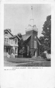 New Lebanon New York Church Antique Postcard J54176 