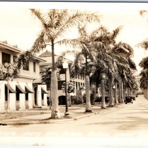 1928 Balboa, Canal Zone, Panama City RPPC Prado Street Photo PC Fort Cayton A149