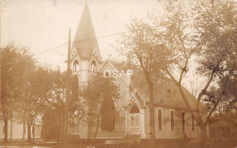 C81/ Anoka Minnesota Mn Real Photo RPPC Postcard 1916 Church Building