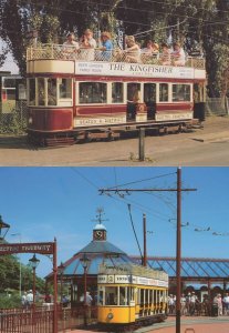 Seaton & Tramways Bus Kingfisher Pub Advertising 2x Postcard s