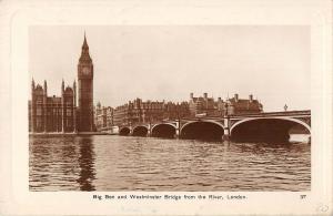 uk39650 big ben and westminster bridge london real photo  uk lot 23 uk