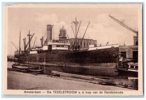 c1920's Amsterdam The Texelstroom A.D. Head Of The Handelskade Postcard