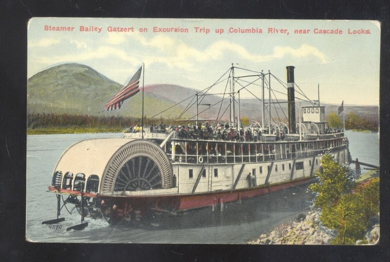 COLUMBIA RIVER OREGON RIVERBOAT STEAMER BAILEY GATZERT VINTAGE POSTCARD