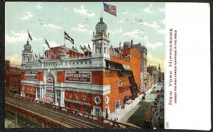 NEW YORK HIPPODROMEPLAYHOUSE THEATRE ADVERTISING POSTCARD 1907